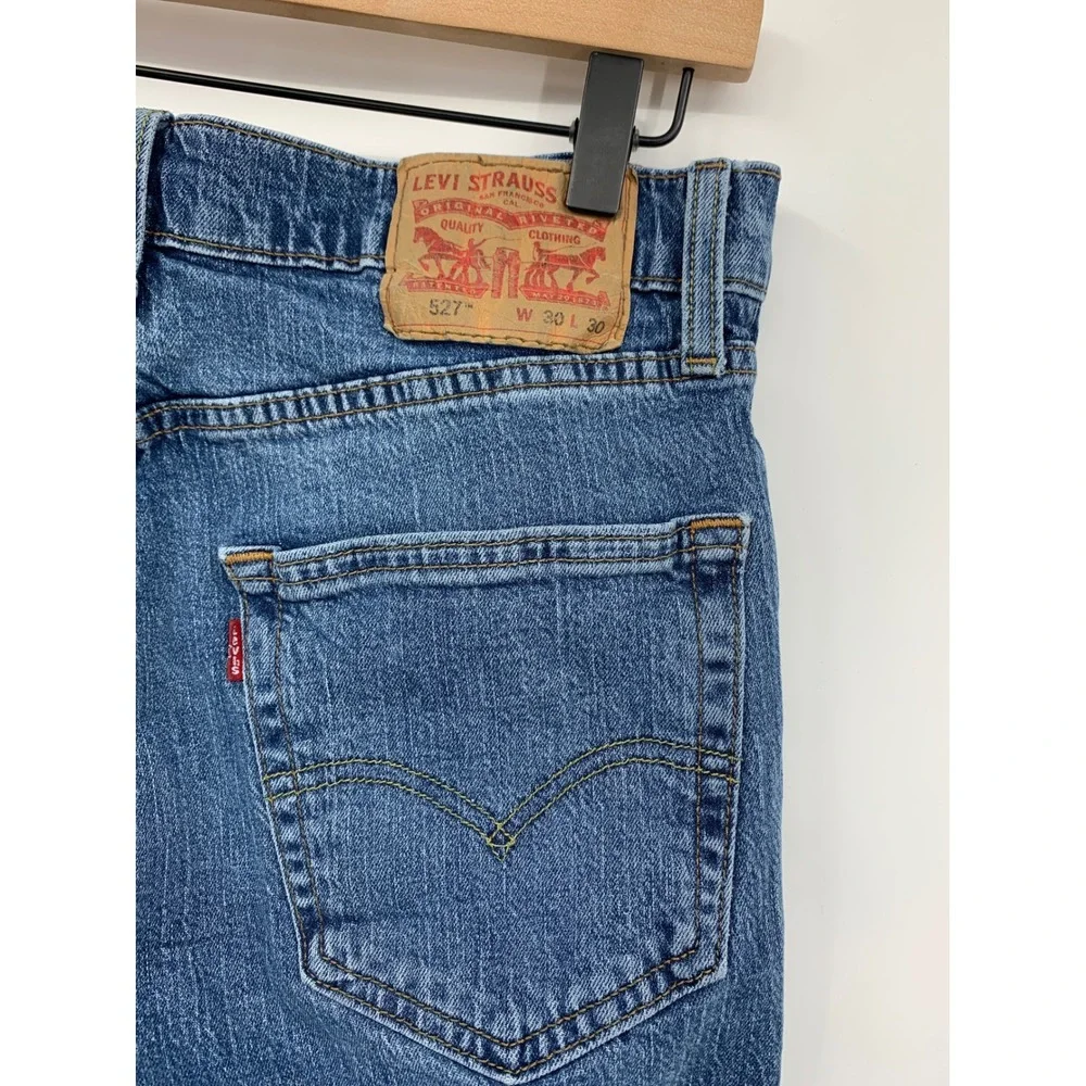Levis 527 Jeans Mens 30x30 Blue Slim Bootcut Medium Wash Denim Pants